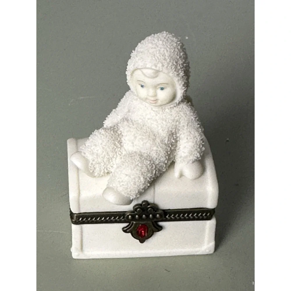Vtg Dept. 56 Snowbabies Royal Treasures‎ November Birthstone Hinged Trinket Box